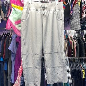 ACX grey Dance studio style pants draw string light weight size Medium NWOT